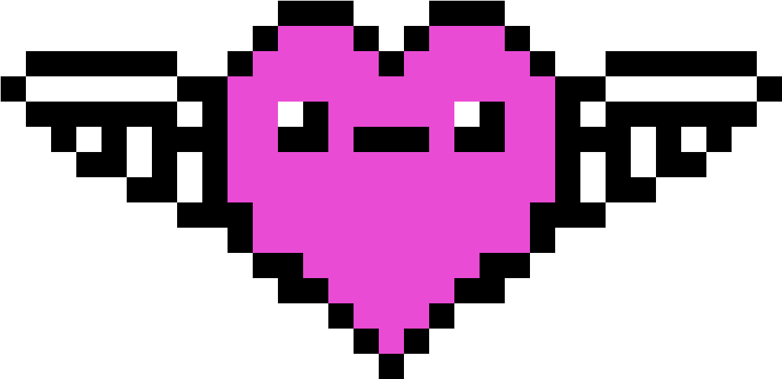 Heart Grows Wings - Pixel Heart Png Blue Clipart (1188x1152), Png Download