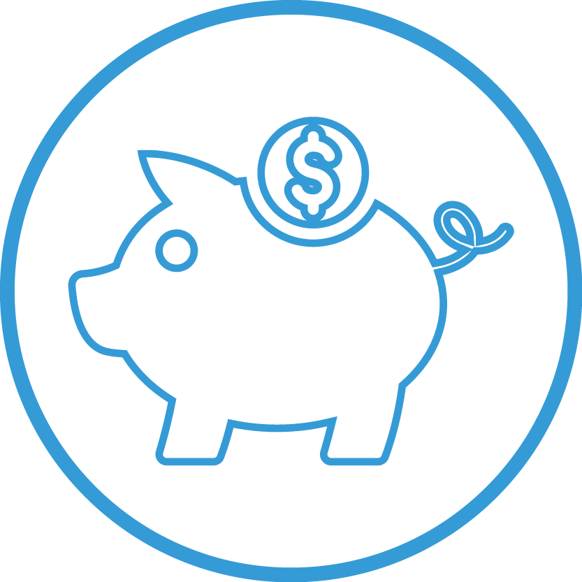 Icon Picture Of A Piggy Bank Representing Usiak Law - Social Security Icon Clipart (833x833), Png Download