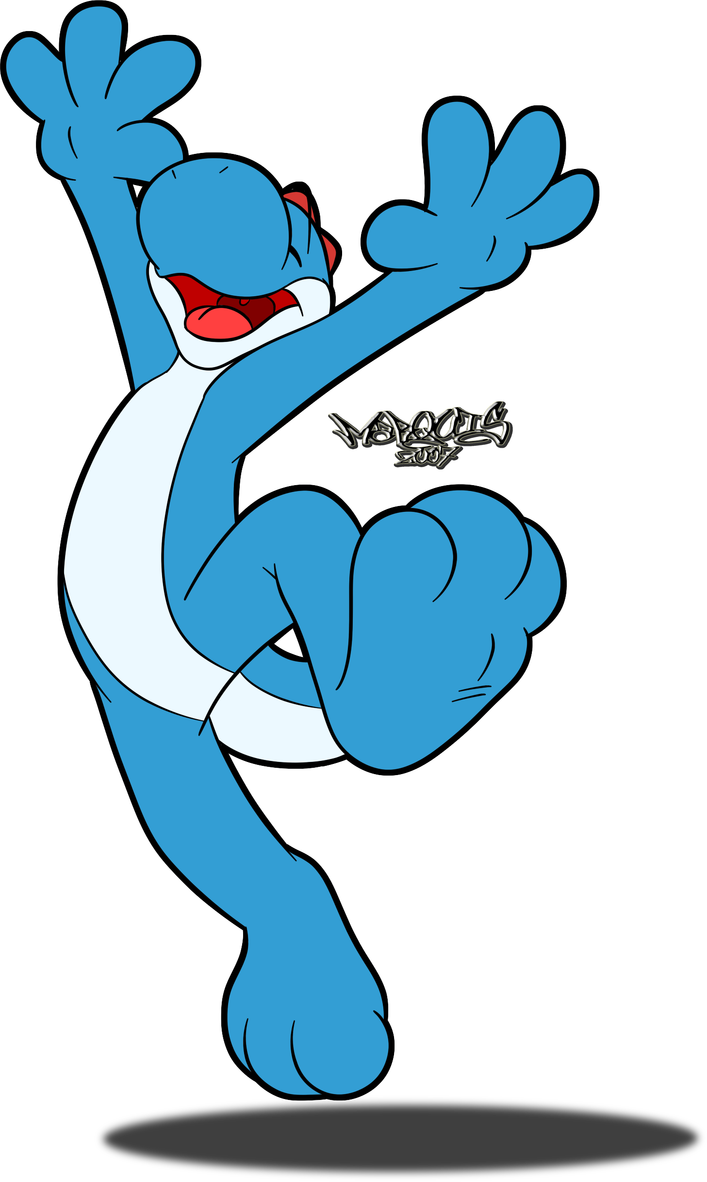 Hopping Happy Yoshi Clipart (1457x2434), Png Download