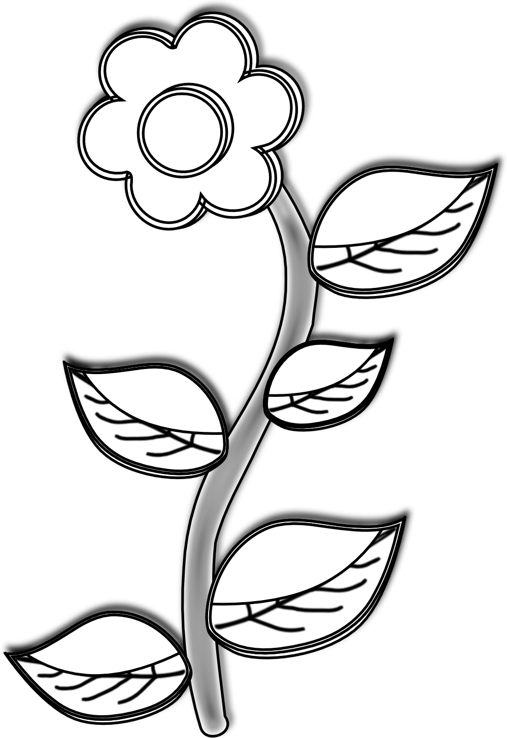 Clipart Of Drawings, Plant And And Plant In - Line Art - Png Download (999x1456), Png Download