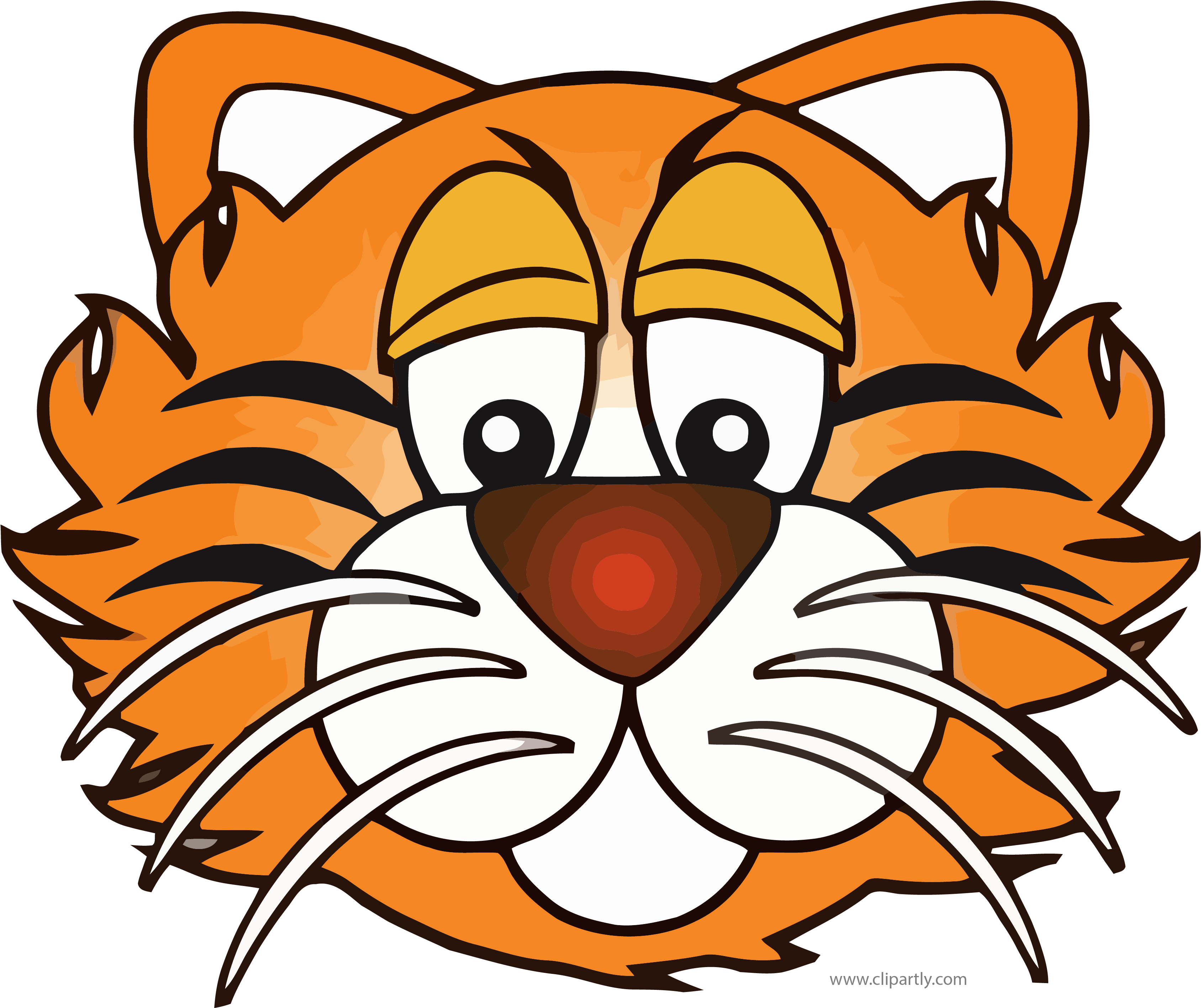 Dark Orange Color Face Tigger Clipart Png Image Download - Mask Transparent Png (3374x2841), Png Download