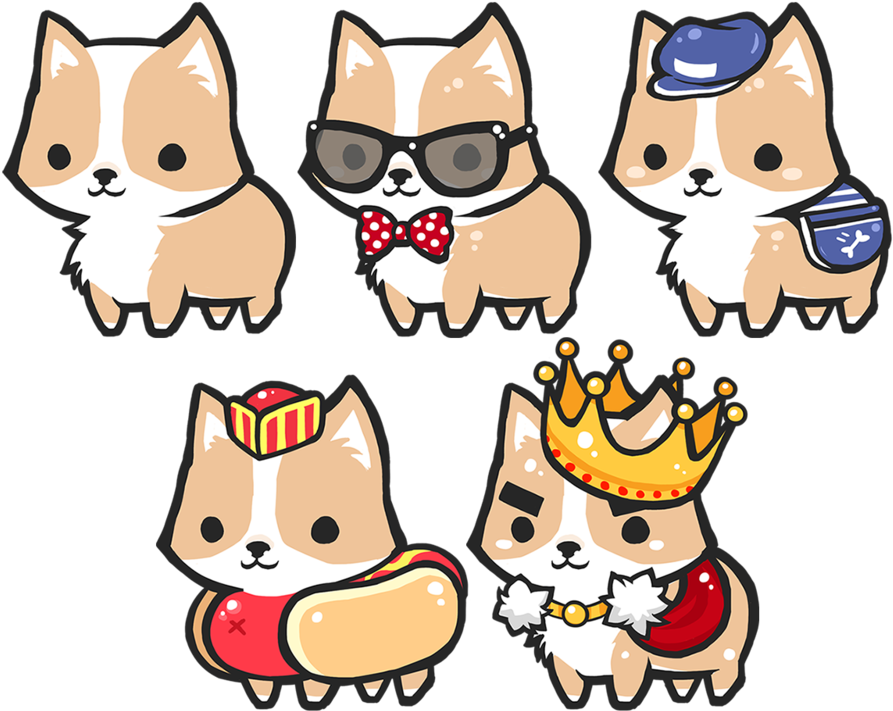 Corgi And Her Costumes Clipart (1000x800), Png Download