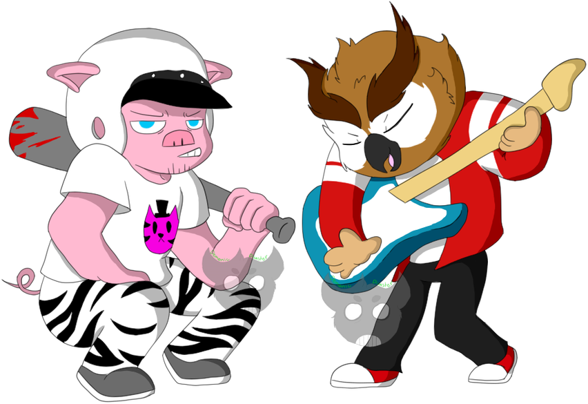 Drew @i Am Wildcat And @vanossgaming As Coloring Practice - Cartoon Clipart (852x585), Png Download