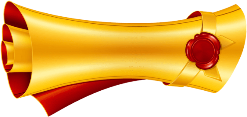 Free Png Download Gold Scrolled Paper Clipart Png Photo - Diplome Png Transparent Png (850x427), Png Download