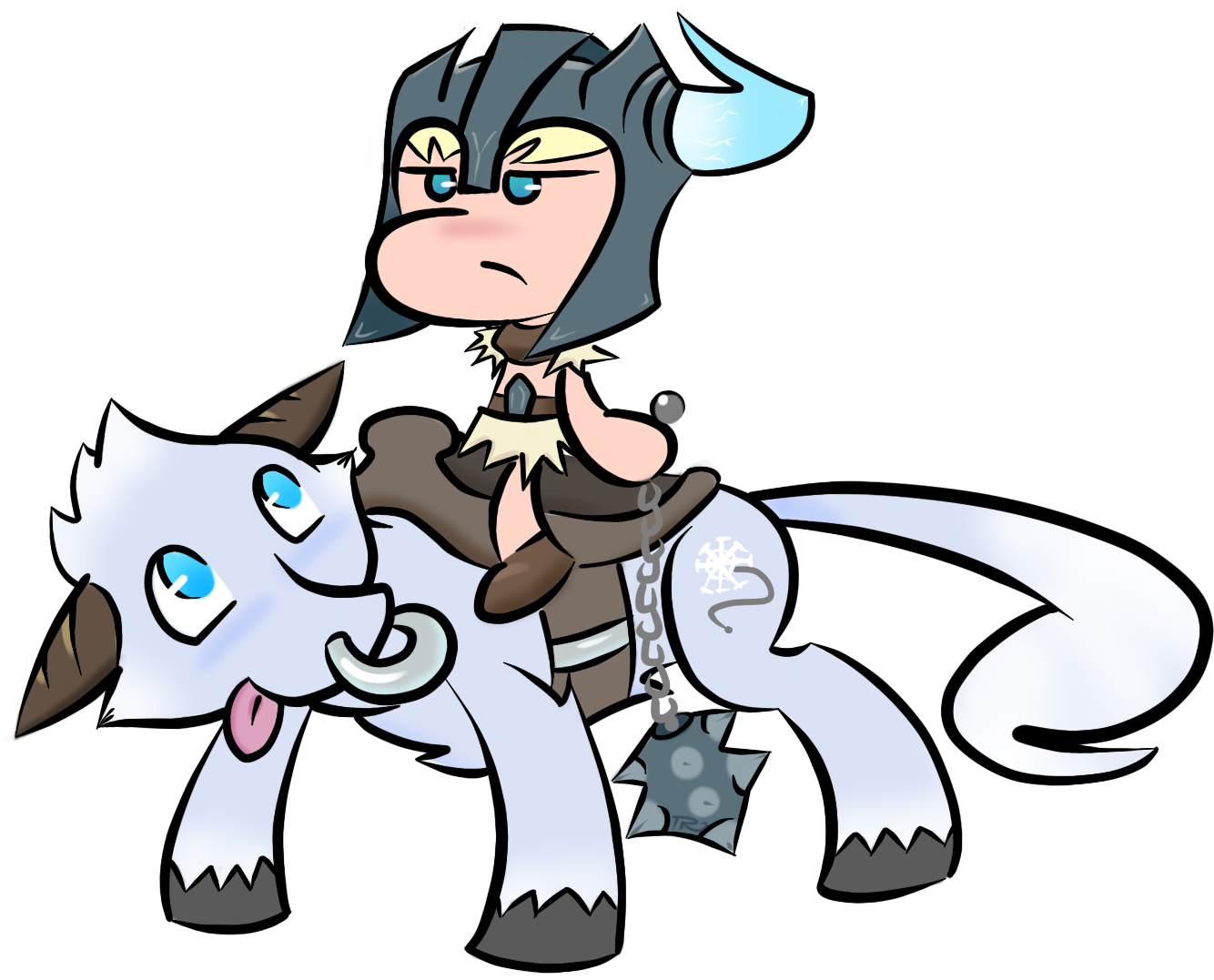 League Of Legends White Mammal Vertebrate Horse Like - Sejuani Chibi Png Clipart (1600x1200), Png Download