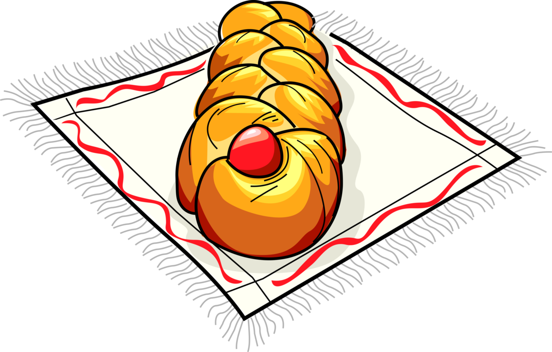 Vector Illustration Of Russian Cuisine Braided Easter Clipart (1097x700), Png Download
