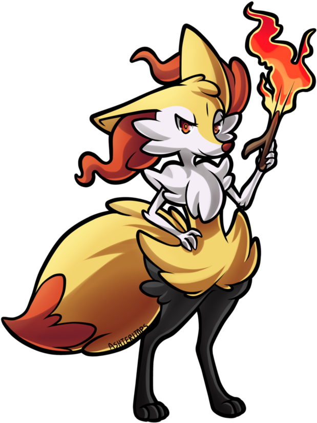 Pokémon X And Y Pokémon Diamond And Pearl Ash Ketchum - Braixen Render Clipart (680x879), Png Download