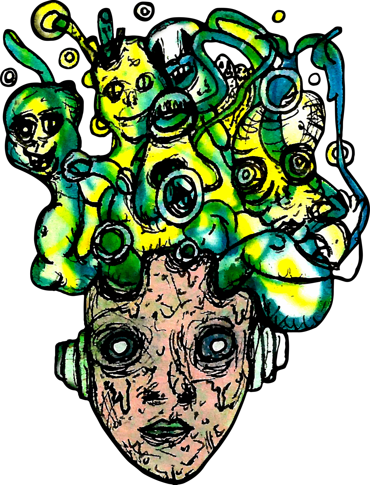 Psychedelic Trippy Art Tumblr Creepy Png Psychedelic Clipart (1280x1675), Png Download