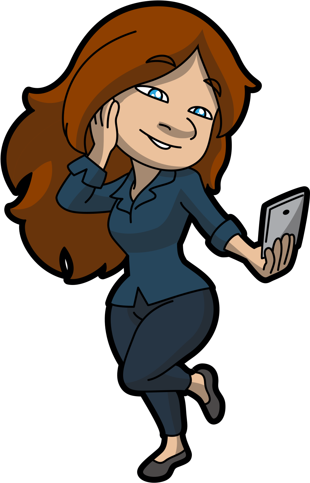 Cartoon Woman Doing Her Social Influencer Selfie Video - Cartoon Clipart (699x1023), Png Download