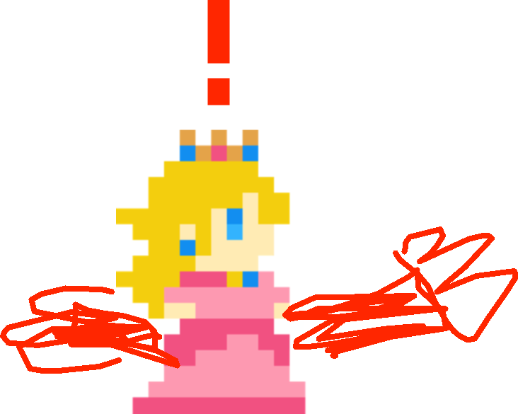 Princess Peach - Alerted - Sprite Mario Maker Daisy Clipart (732x585), Png Download