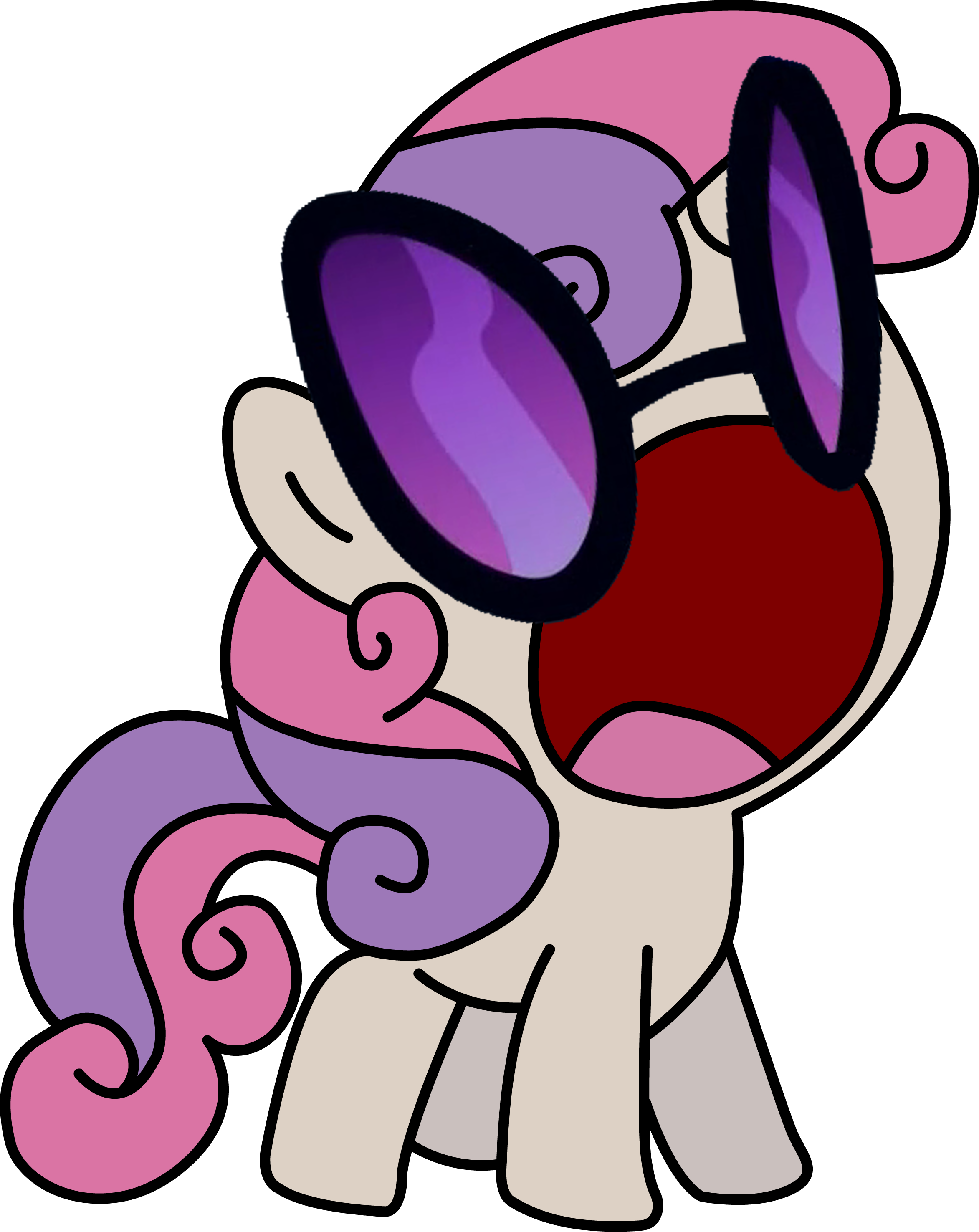 Sweetie Belle Rarity Pony Pink Purple Nose Eyewear - Sweetie Belle Derelle Clipart (2345x2951), Png Download