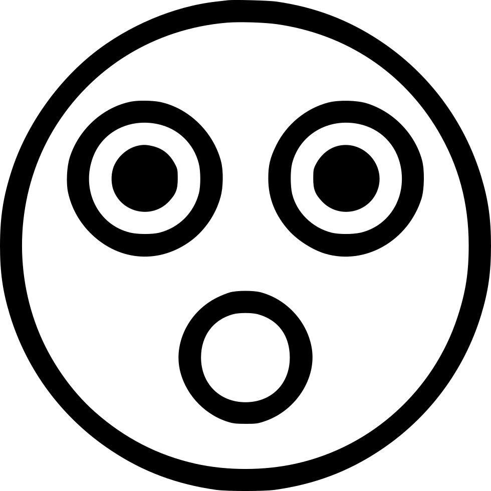 Png File - Shocked Emoji Black And White Clipart (980x980), Png Download