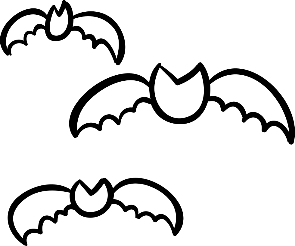 Bats Group Outline Comments Clipart (980x820), Png Download