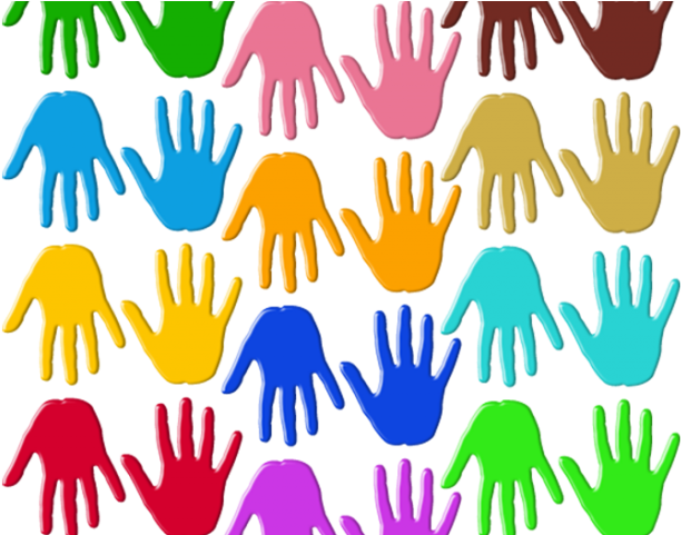 Handprint Clipart Multi Colored - Png Download (640x480), Png Download