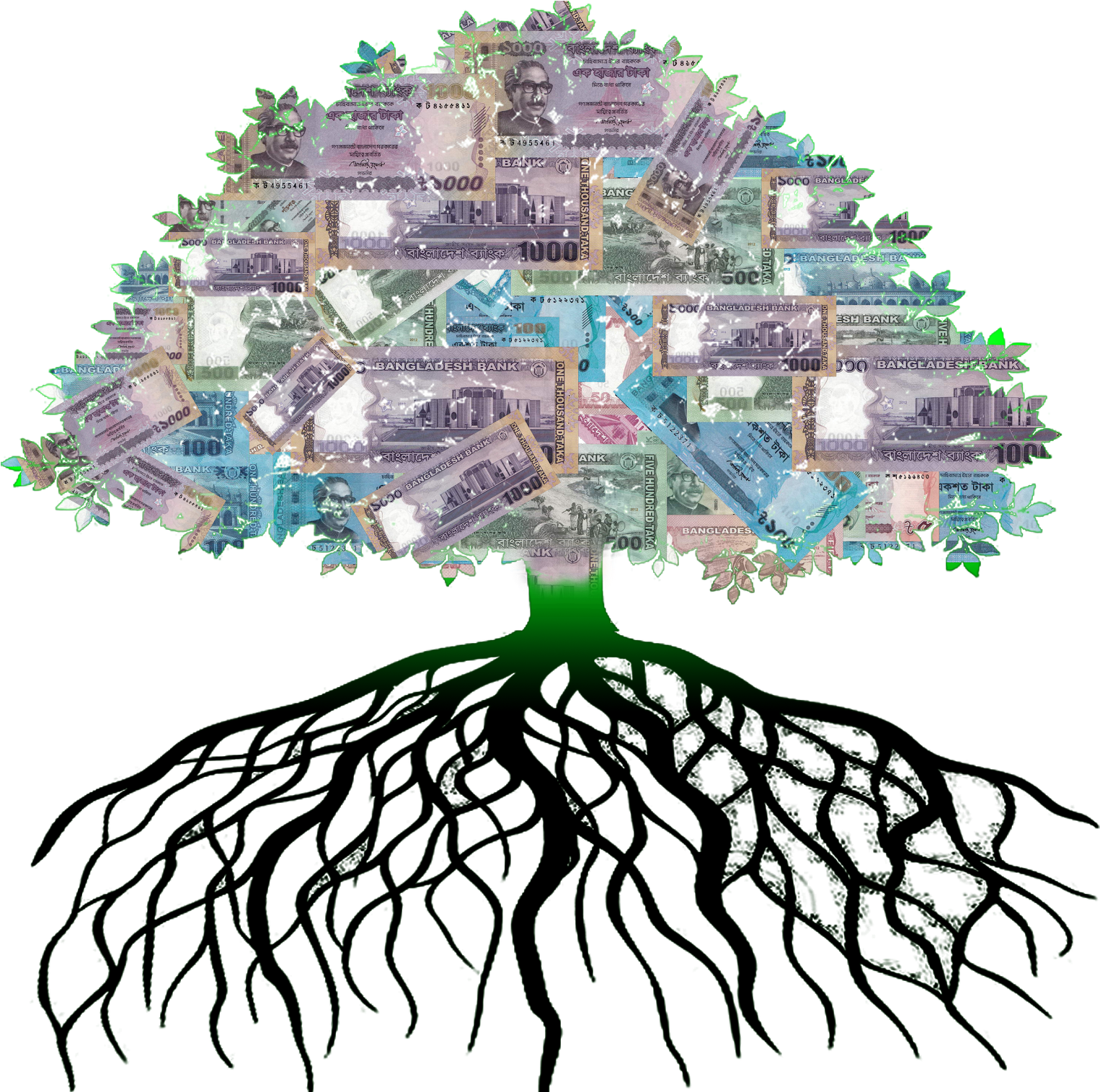 টাকার গাছ Money Tree Clipart (1526x1515), Png Download