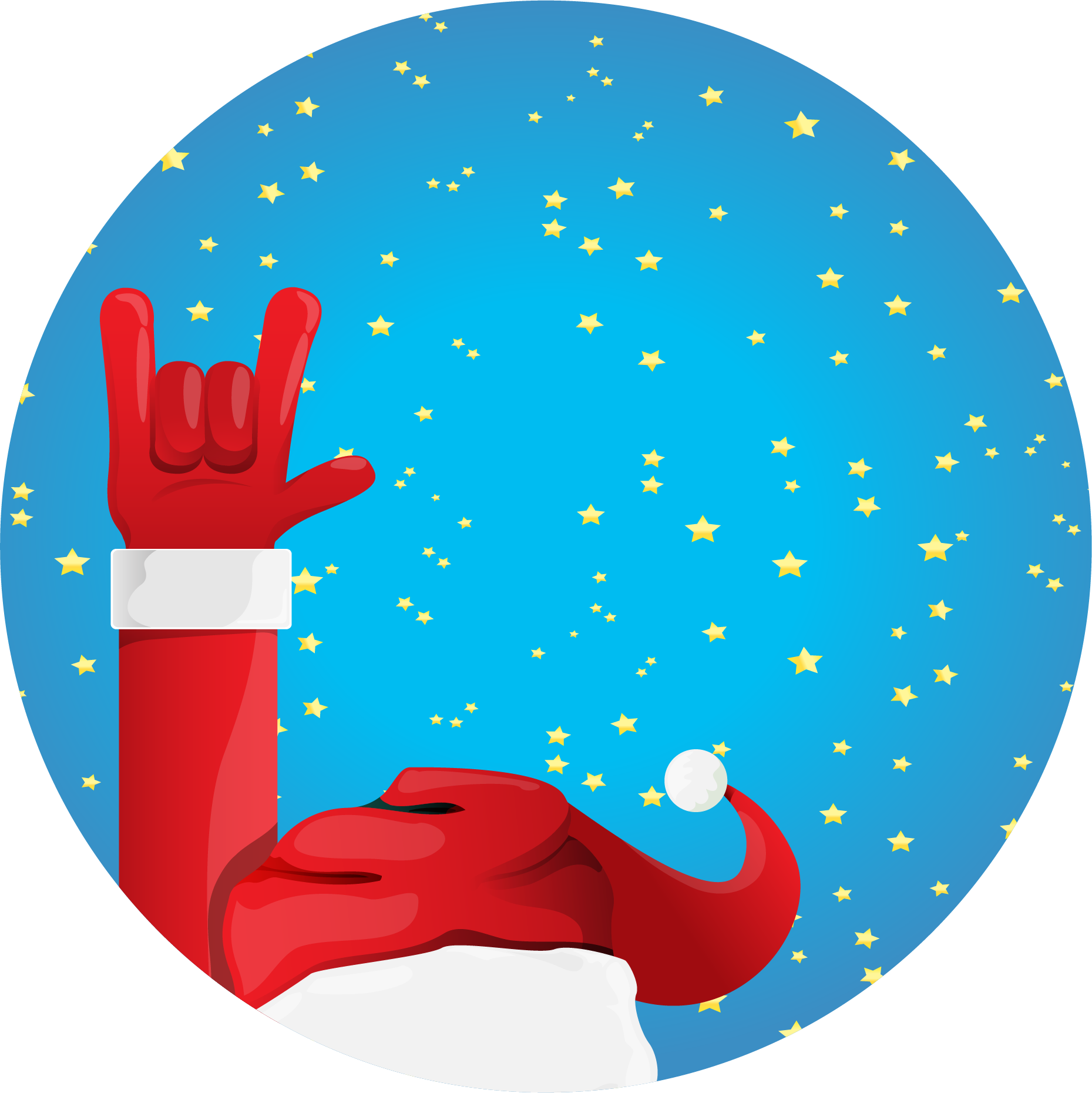 Description Tags - Santa Rocker Clipart (1859x1860), Png Download