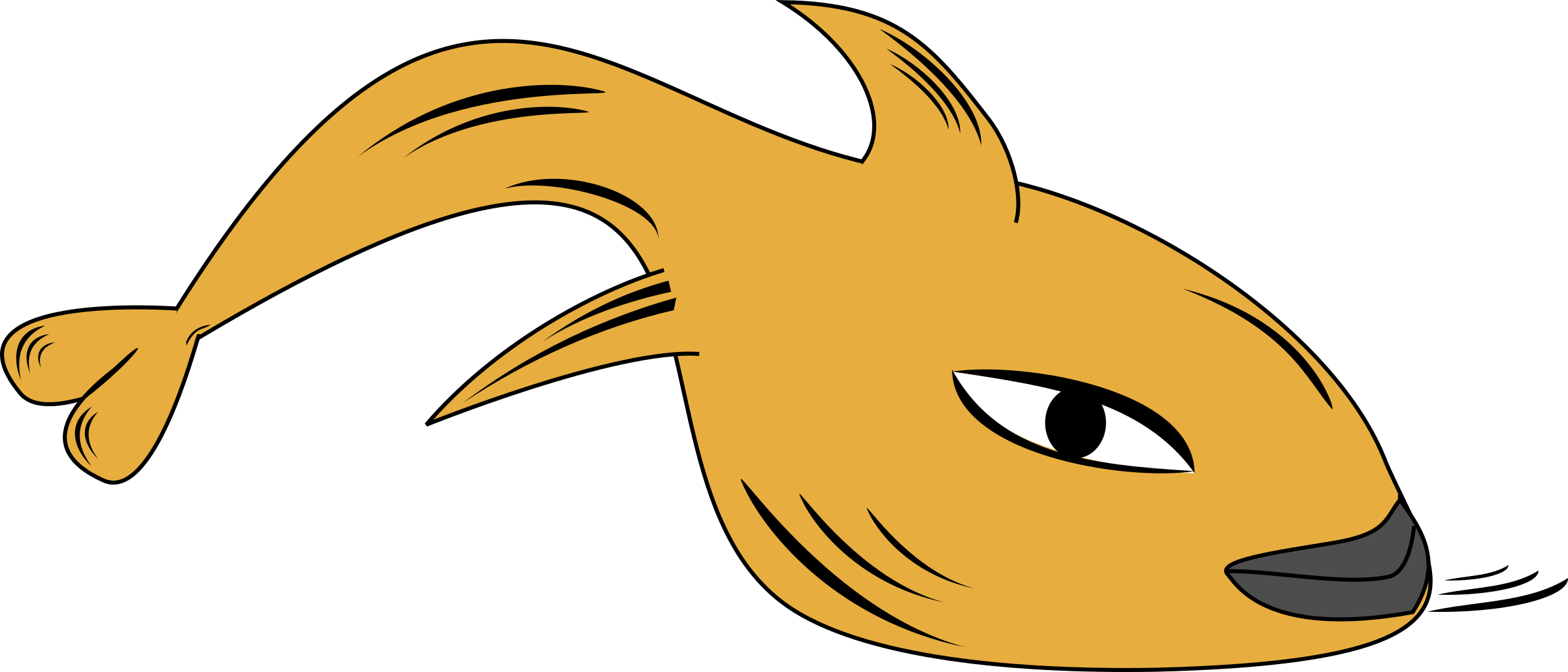 This Free Icons Png Design Of Fish On The Ground Clipart (2400x1029), Png Download