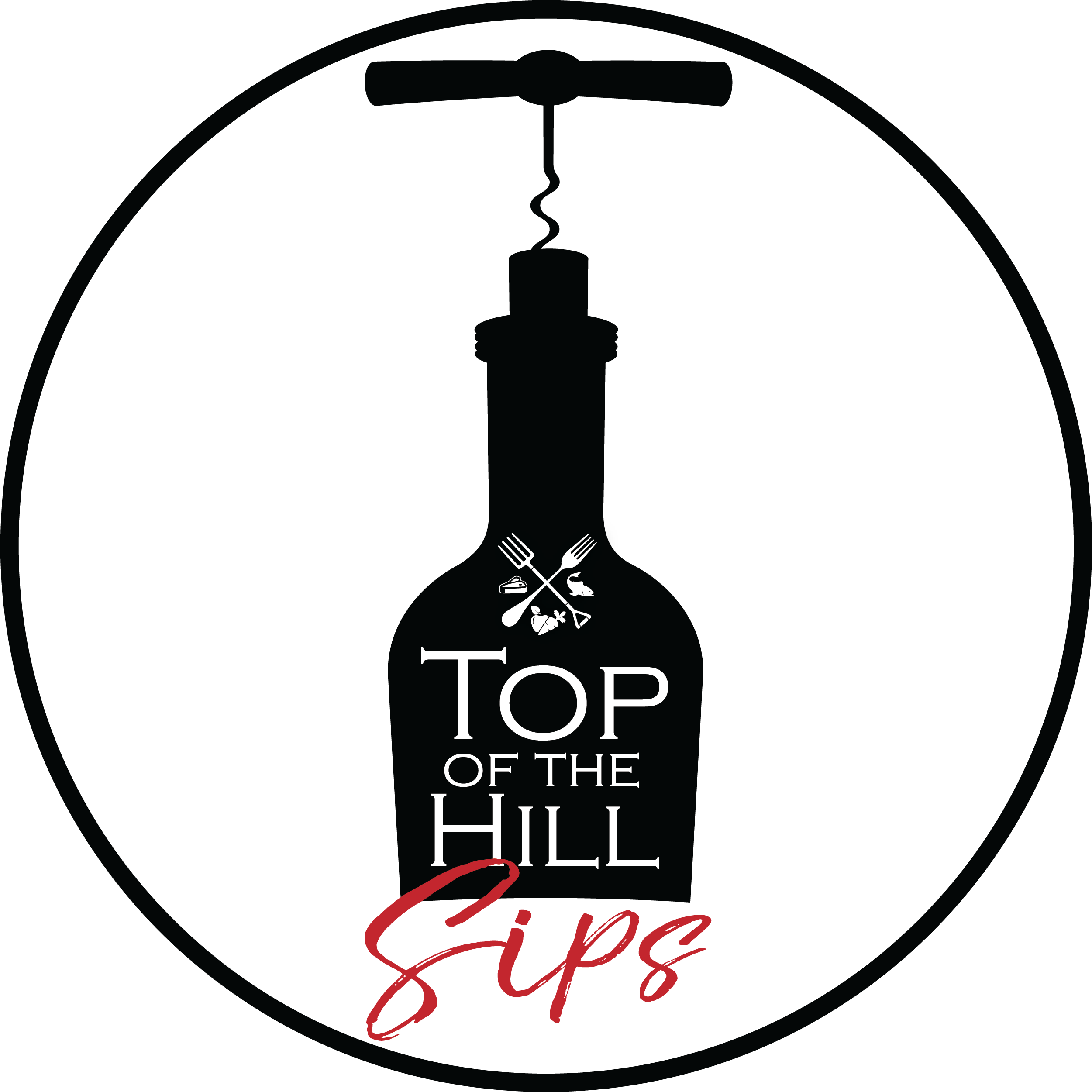 Top Of The Hill Sips - Glass Bottle Clipart (2501x2501), Png Download