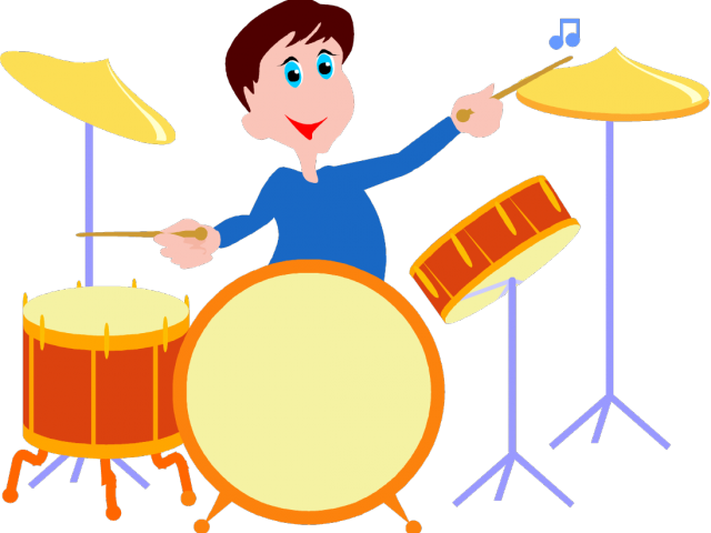 Drum Clipart Drum Player - Cartoon Playing - Png Download (640x480), Png Download