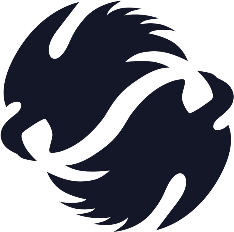Two Ravens Logo Logo Blue Icon - Illustration Clipart (1000x931), Png Download
