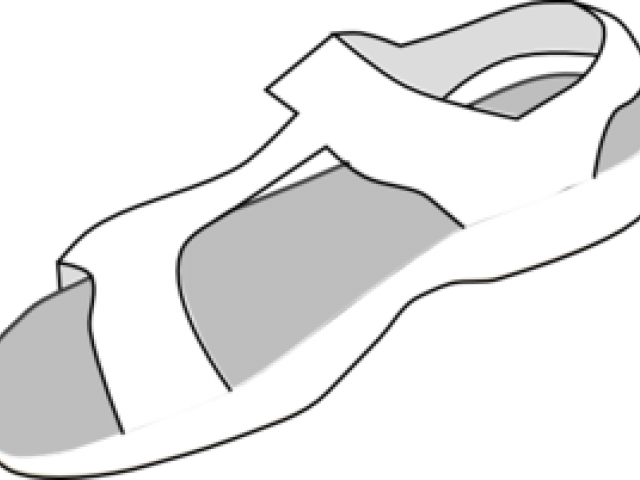 Sandal Clipart Black And White - Sepatu Sandal Vector Png Transparent Png (640x480), Png Download