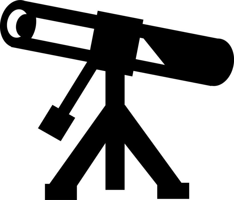 Vector Illustration Of Optical Telescope Observes The - Cross Clipart (820x700), Png Download