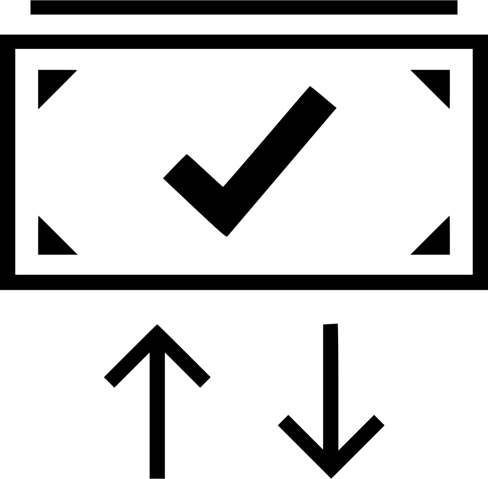 Check Mark Ok Dollar Sign Arrows Up Down Comments - Check Bill Icon Png Clipart (980x962), Png Download