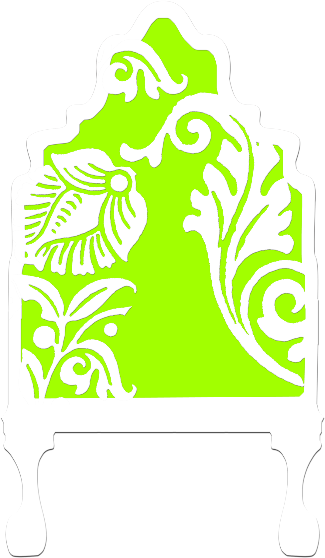 Headboard Curvy Cutout Bright Lime Green Size Clipart (1110x1920), Png Download