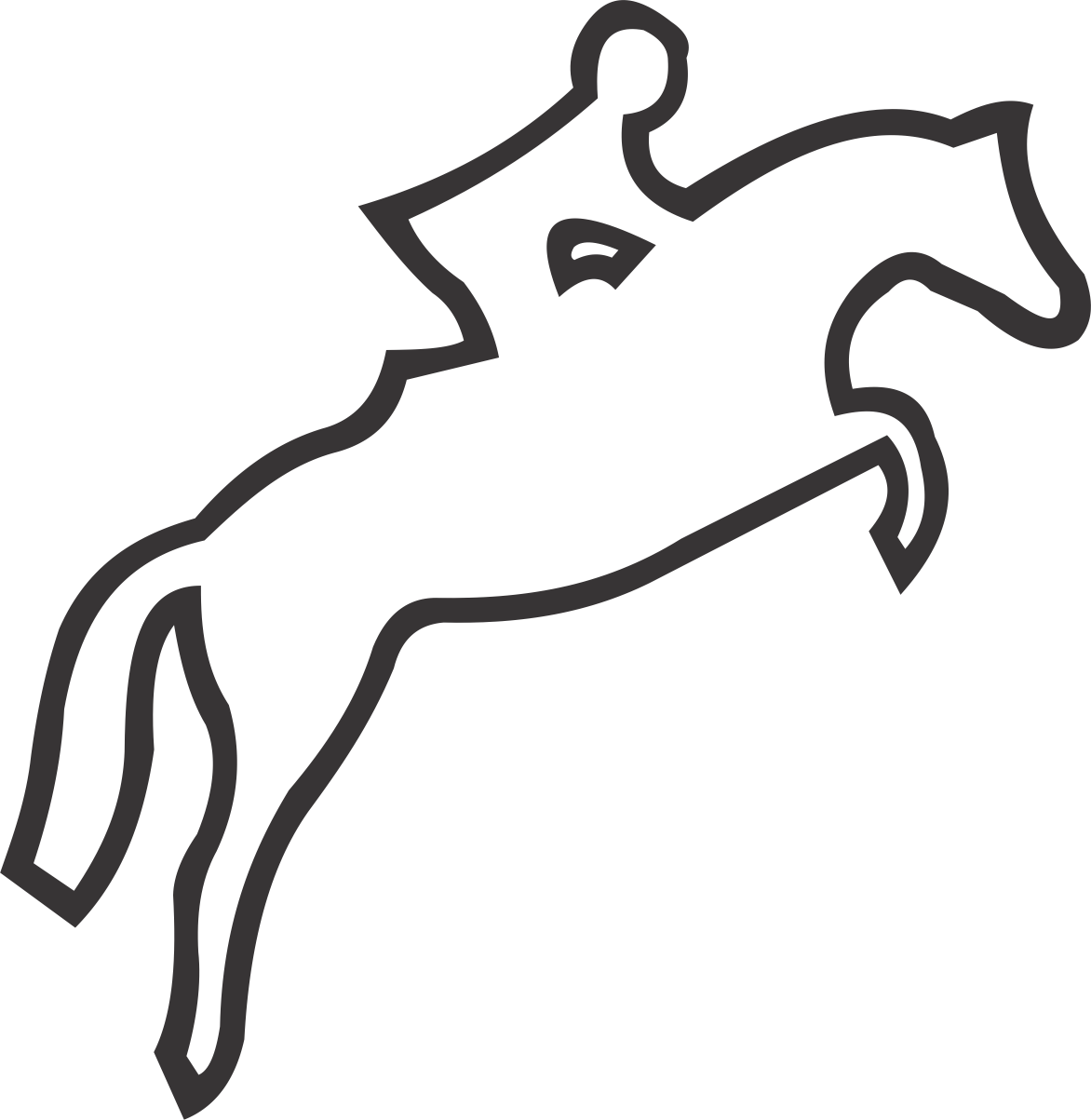 Pole Jumper - Line Art Clipart (1172x1203), Png Download