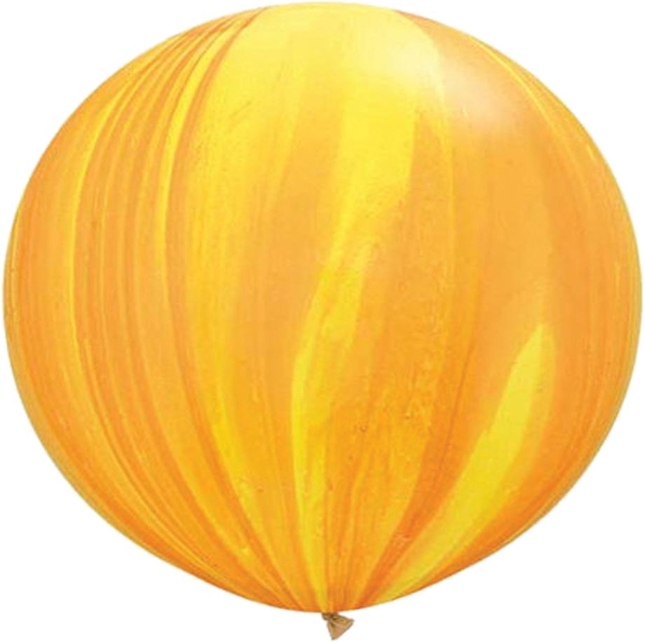 30" Yellow & Orange Tie-dye Latex Balloon - Sphere Clipart (1140x972), Png Download