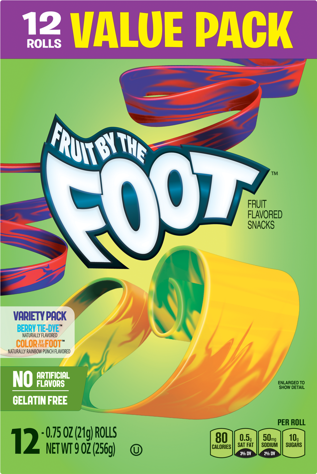 Fruit By The Foot Berry Tie-dye & Rainbow Punch Rolls - Fruit By The Foot Fruit Snacks Clipart (1800x1800), Png Download