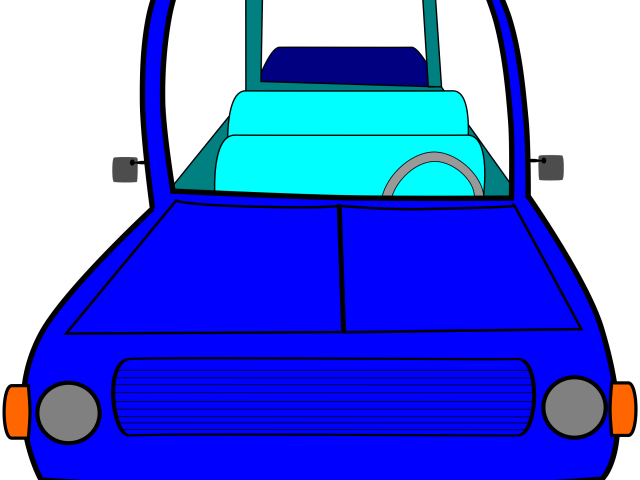 Blue Car Clipart Big Car - Cartoon Car Transparent Front - Png Download (640x480), Png Download