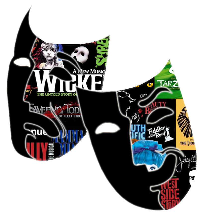 Theatre Mask Work Collage Clipart (1000x902), Png Download