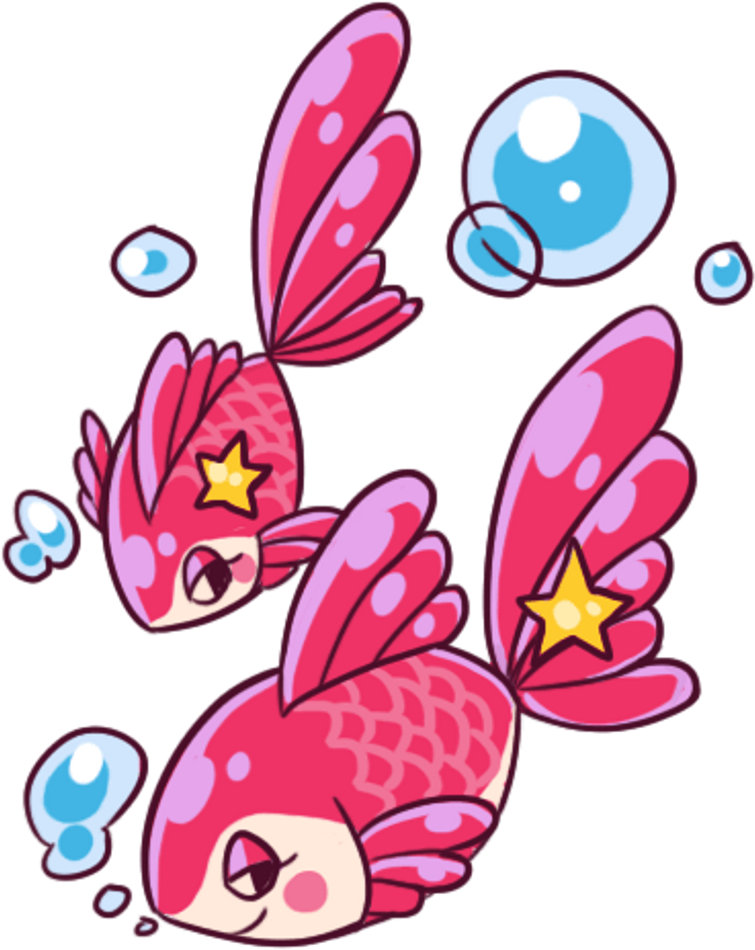 Pisces Sticker - Cartoon Clipart (1024x1024), Png Download