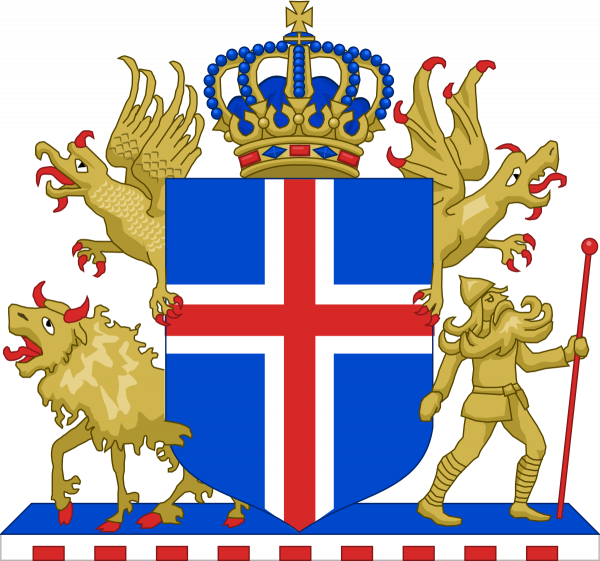 Coat Of Arms Of Kingdom Of Iceland 1918-1944 - Dějiny Islandu Clipart (600x561), Png Download