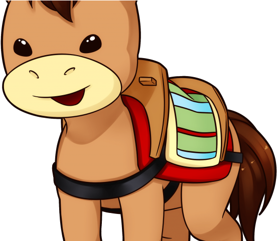 Donkey Clipart Swimming Animal - Cartoon - Png Download (640x480), Png Download