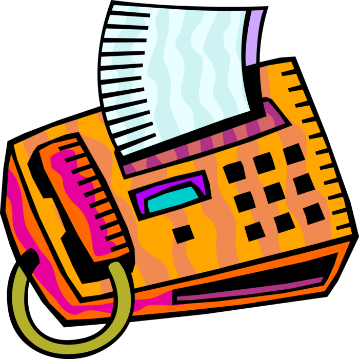 Vector Illustration Of Fax Facsimile Telephonic Transmission Clipart (700x700), Png Download