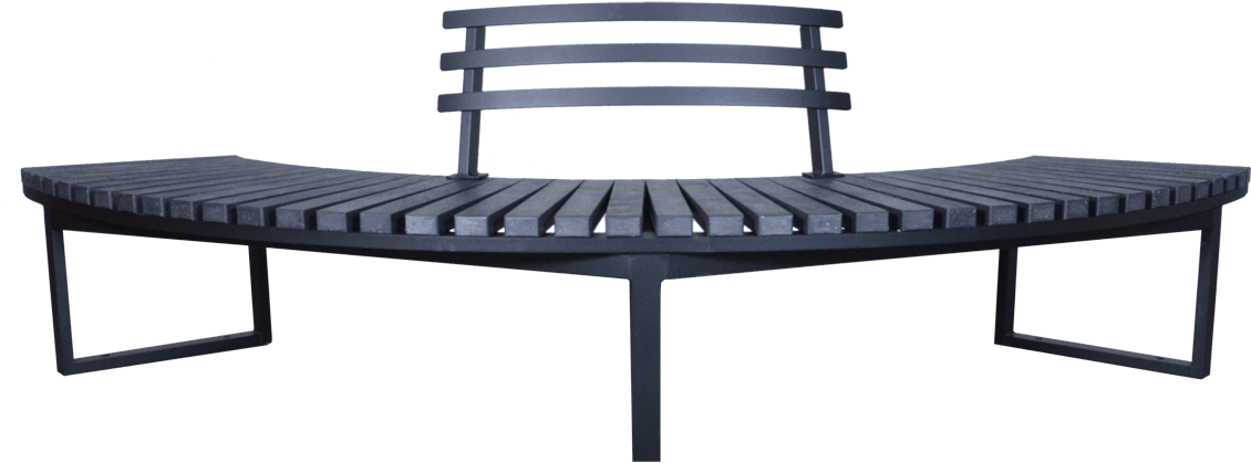 Skyline Curved Park Bench Wishbone Site Furnishings - Outdoor Bench Clipart (1150x530), Png Download