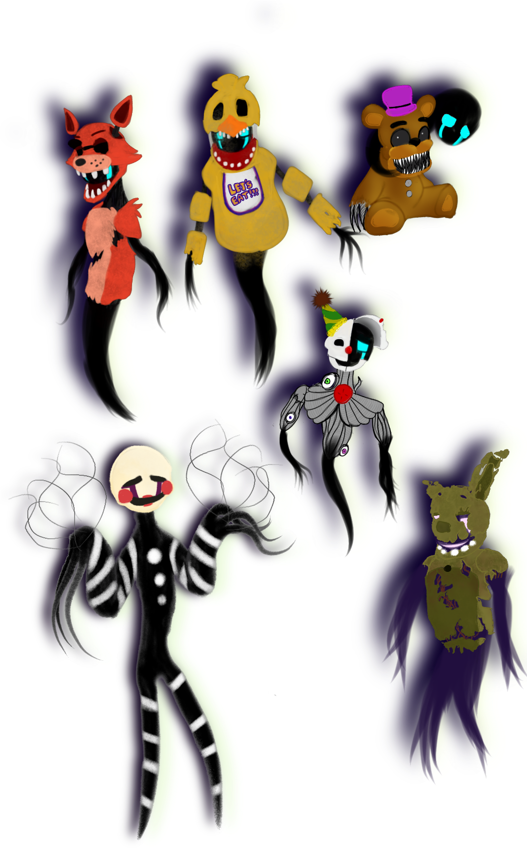 Undercontrolled Five Nights And Freddie's 1-4 Sister - Cartoon Clipart (1080x1770), Png Download