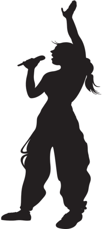Singing Music Sound - Singing Silhouette Png Clipart (400x800), Png Download