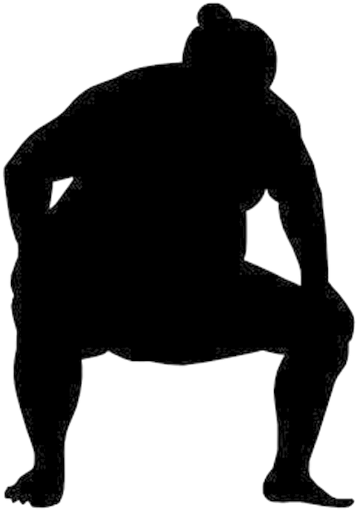 Sumo Wrestler $1 - Silhouette Clipart (571x800), Png Download