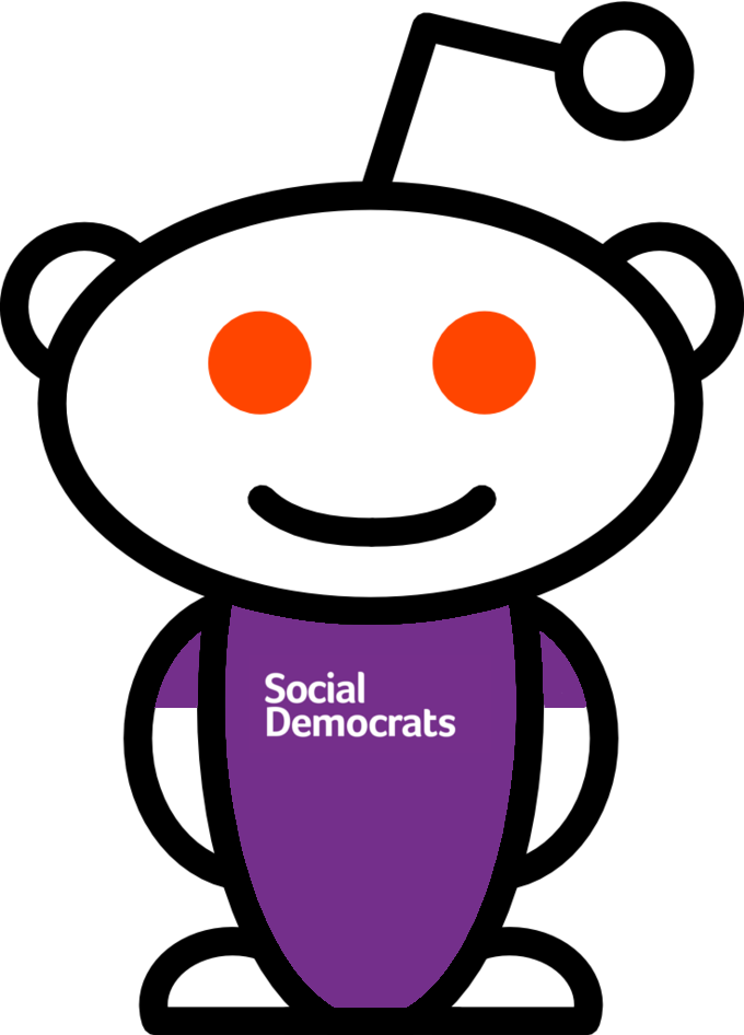 Social Democrats - Reddit Alien Clipart (680x946), Png Download