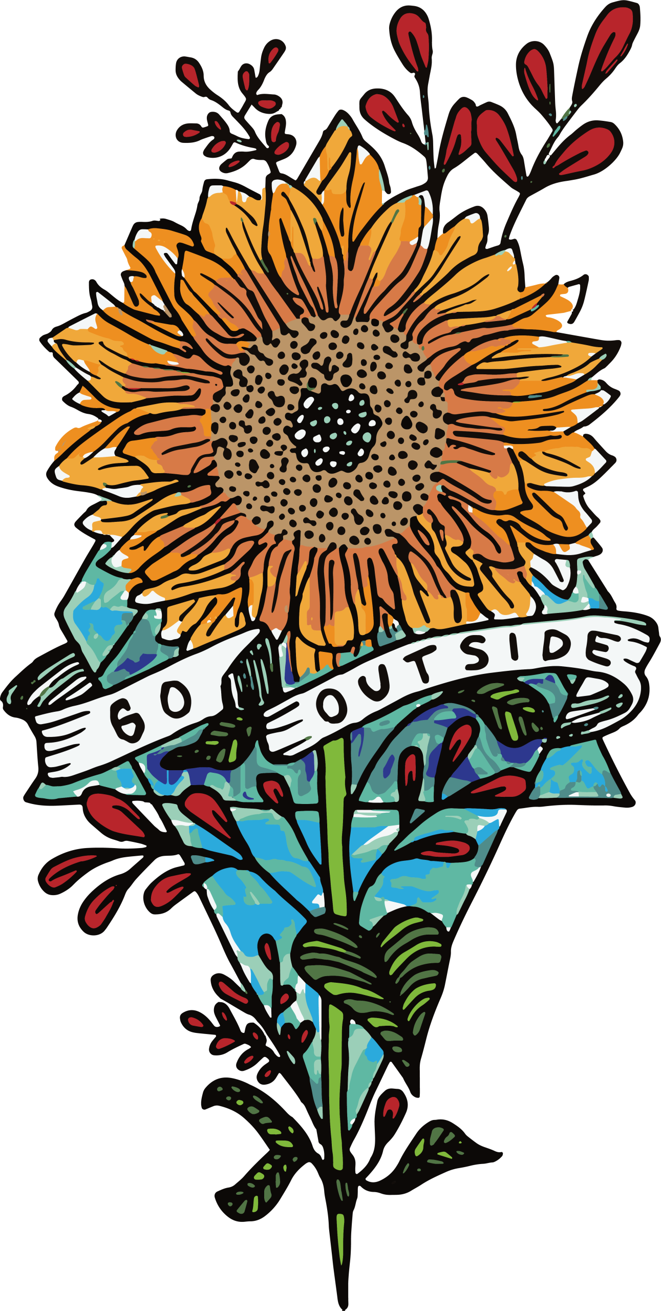 Sunflower Clipart (1291x2560), Png Download
