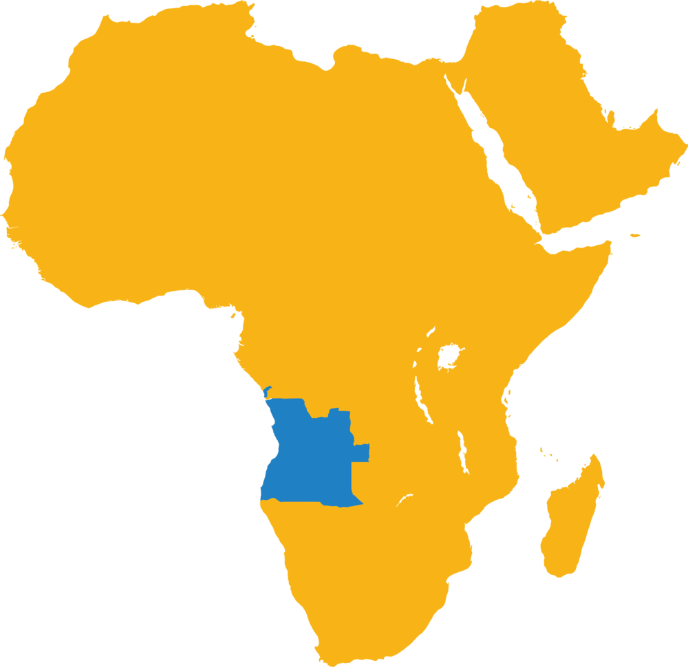 Angola Map - Spanish Speaking Countries In Africa And Europe Clipart (1000x970), Png Download