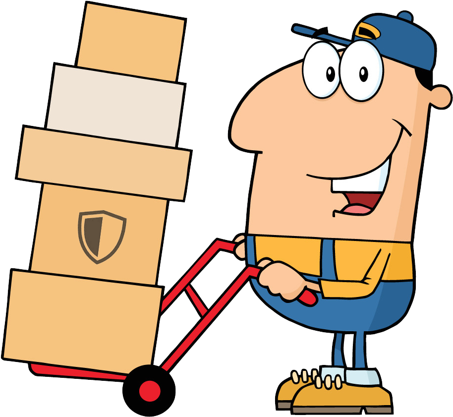 Moving Insurance - Cartoon Delivery Man Clipart (1400x1140), Png Download