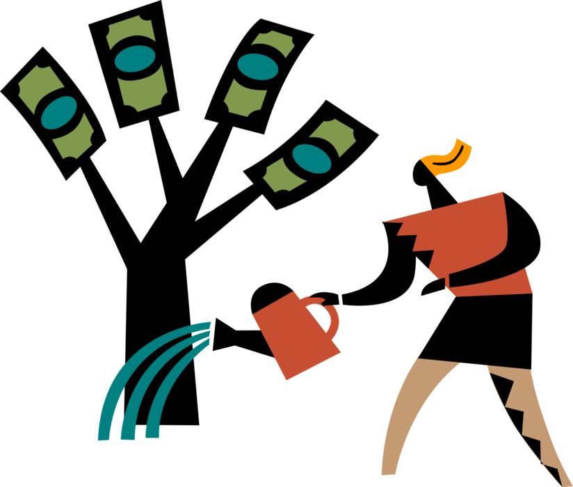 Nurture Business Money Tree For Profit Clipart (824x700), Png Download