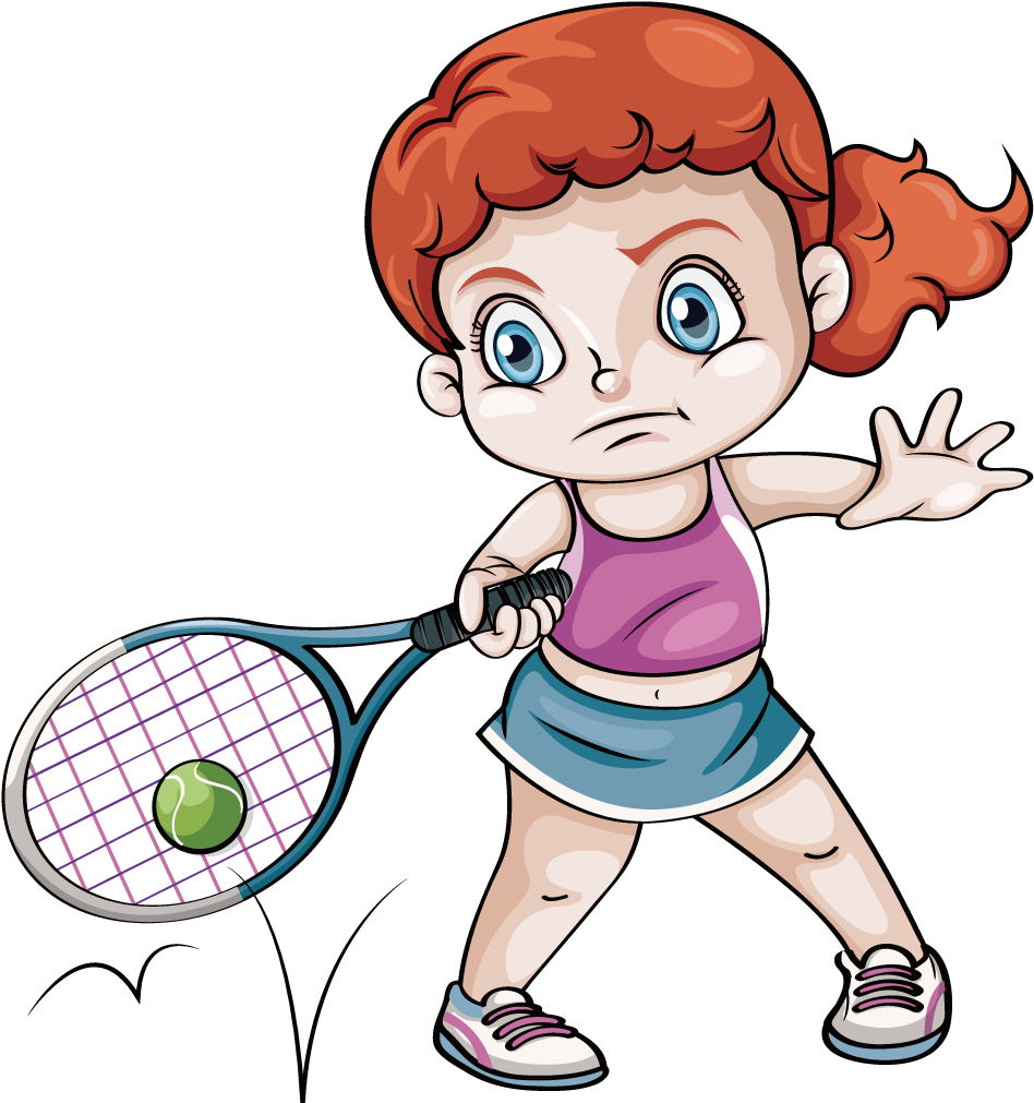Tennis Racket Clipart At Getdrawings Com Free For Personal - Girl Playing Tennis Drawing - Png Download (1200x1200), Png Download