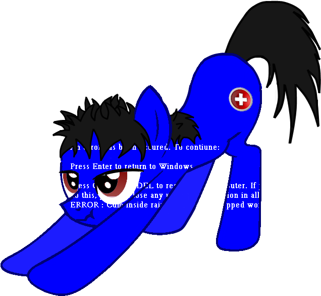 As B A - Mlp Blue Screen Of Death Clipart (680x631), Png Download