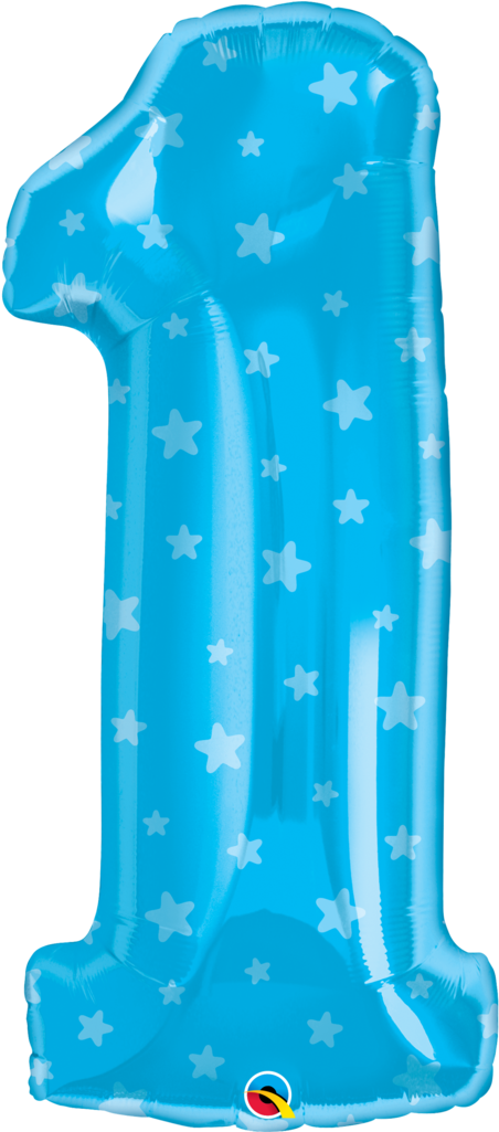 Blue Stars Number One Balloon - Inflatable Clipart (1024x1024), Png Download