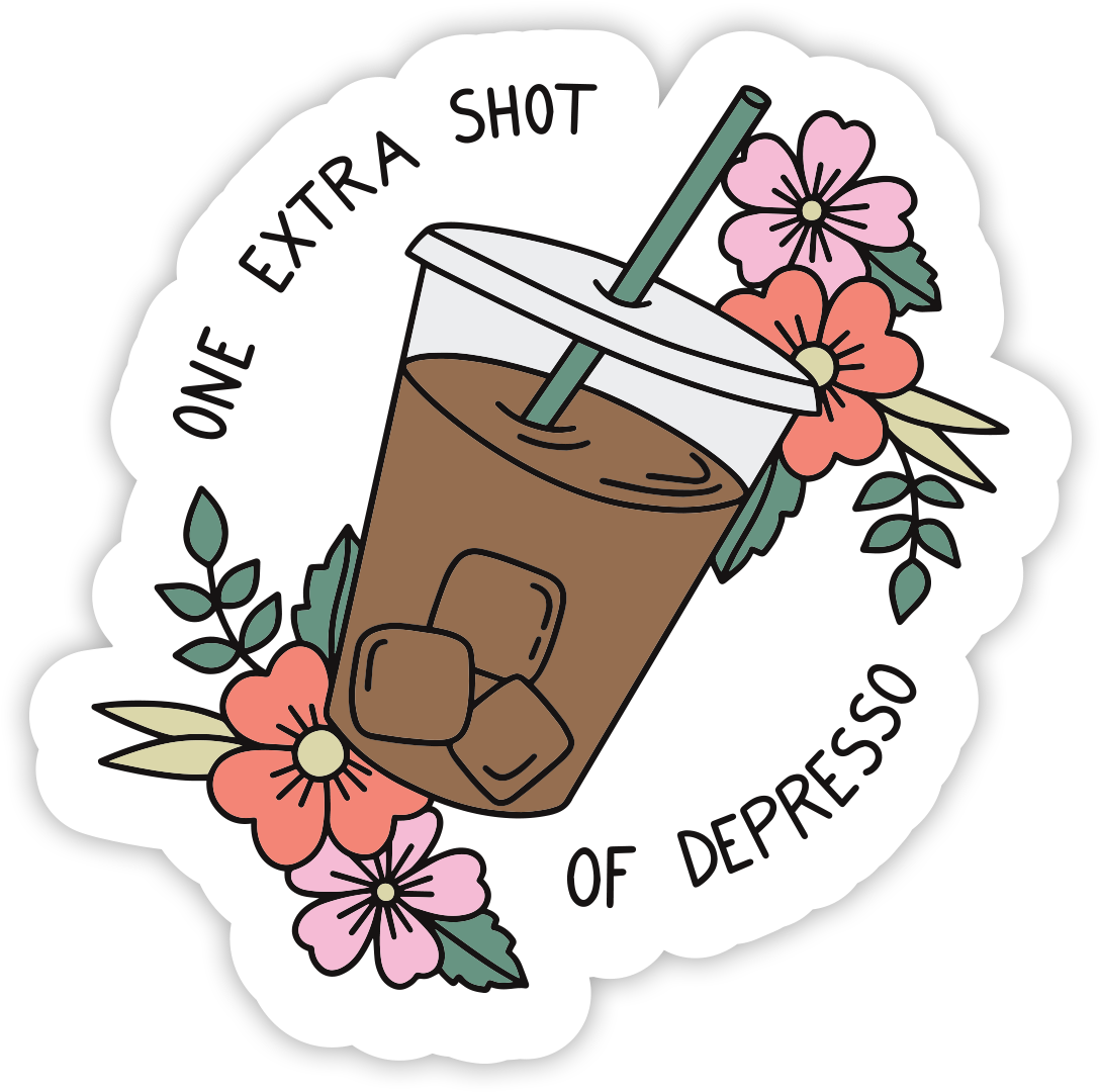 Depresso Sticker Clipart (1200x1200), Png Download